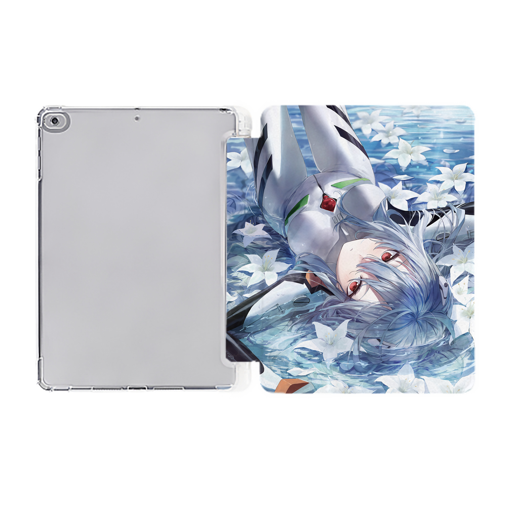 （画像用） EVA 新世紀エヴァンゲリオン IPad ケース ペン収納付き 三つ折りスタンド PUレザー×シリコン 対応機種9.5/10.5/10.9インチ